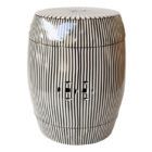 Blacki White Stripe Garden Stool