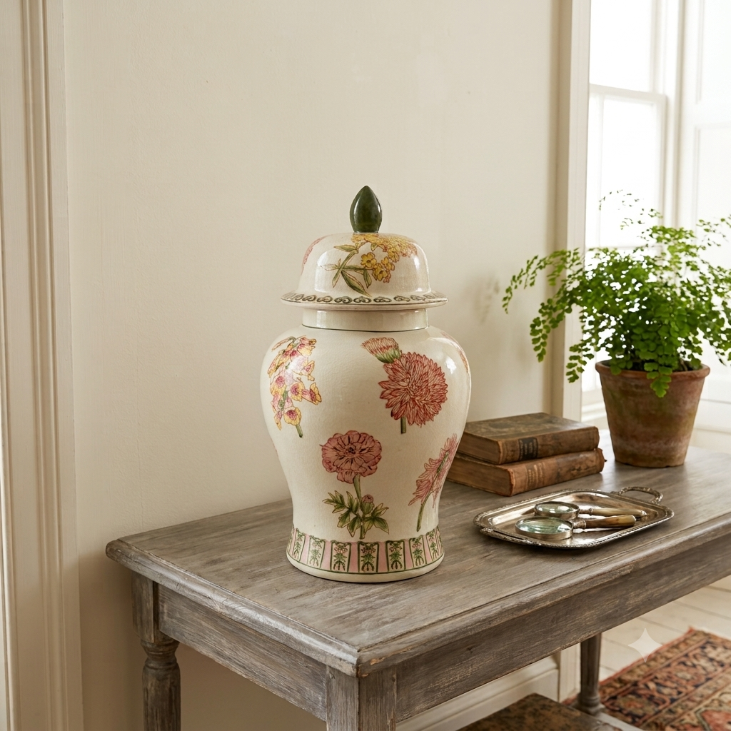 Floral Ginger jar interior